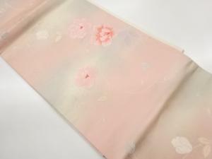 引箔唐織牡丹花唐草模様織出し名古屋帯
